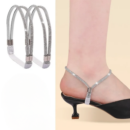 Anti-Slip Shoe Straps with Adjustable Fit, 13 Color Options Including Diamond, Mirror and Transparent Finishes
