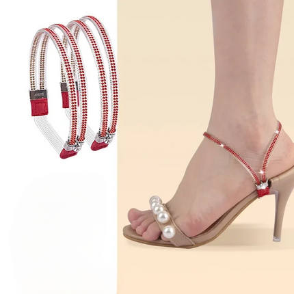 Anti-Slip Shoe Straps with Adjustable Fit, 13 Color Options Including Diamond, Mirror and Transparent Finishes