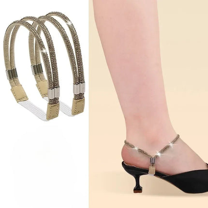 Anti-Slip Shoe Straps with Adjustable Fit, 13 Color Options Including Diamond, Mirror and Transparent Finishes