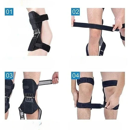 Spring Loaded Knee Brace for Stairs and Walking, Shock Absorbing Knee Support for Hiking, Unisex