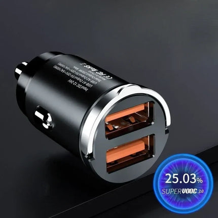 Dual Port Fast USB Car Charger, 100W Output, Flush Fit Design, 2 Connector Options for Phones and Tablets