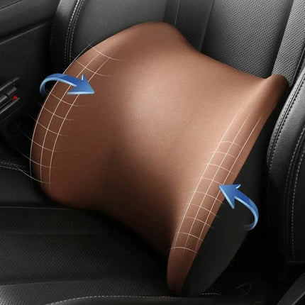 Memory Foam Car Headrest and Lumbar Cushion Set, Neck and Lower Back Support for Driving and Long Commutes