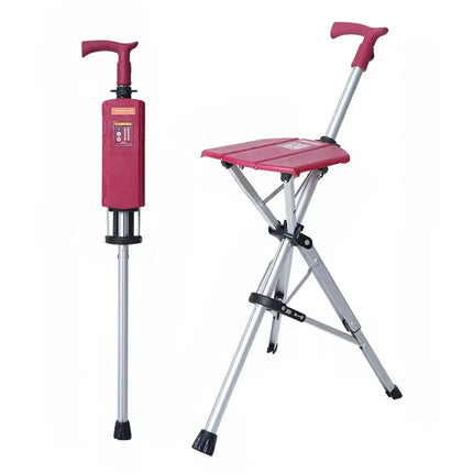 Folding Walking Cane with Built In Seat, Cane Stool for Standing in Queues, Travel and Outdoor Events, for Seniors