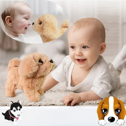 Walking Barking Puppy Plush Toy, Interactive Stuffed Dog That Walks, Wags Its Tail and Barks, 7 Breed Styles for Babies and Toddlers