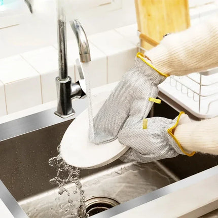 Non-Scratch Dishwashing Gloves with Reinforced Grip | Durable Kitchen Protection for Easy Cleaning