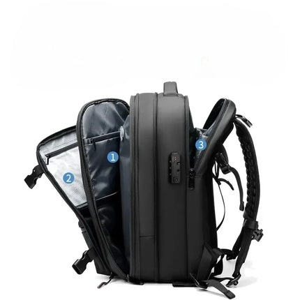 Vacuum Compression Travel Backpack with Multiple Compartments | Space-Saving Design for Stress-Free Packing