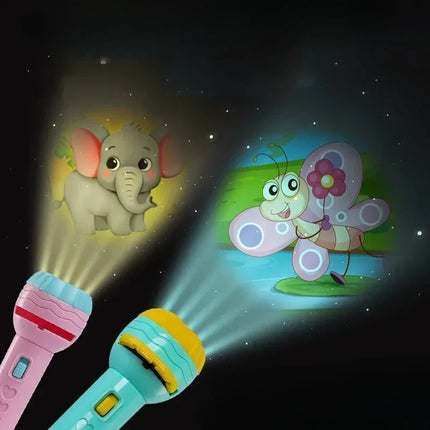 Kids' LED Projector Flashlight with Adjustable Focus & Colorful Images | Perfect for Bedtime Adventures