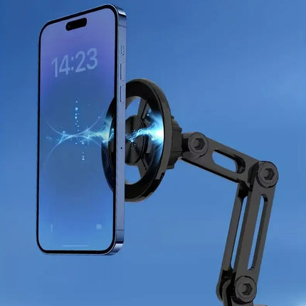 Magnetic Car Phone Holder with Adjustable Arm, Sets Phone Height and Angle for Following GPS at Eye Level