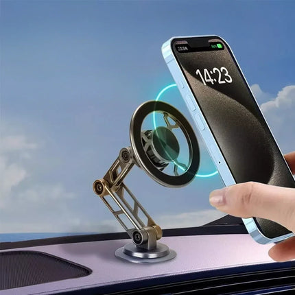Magnetic Car Phone Holder with Adjustable Arm, Sets Phone Height and Angle for Following GPS at Eye Level