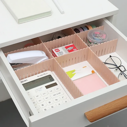 Adjustable Drawer Dividers, Snap Together Organizer Set in 2 Color Options for Clothes, Makeup and Desks