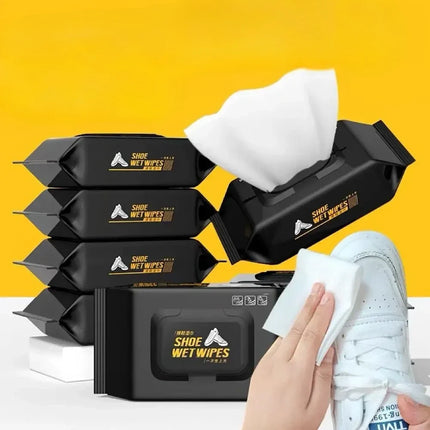 Shoe Cleaning Wet Wipes with Quick-Dry Formula | 80 Count Pack for Spotless Footwear