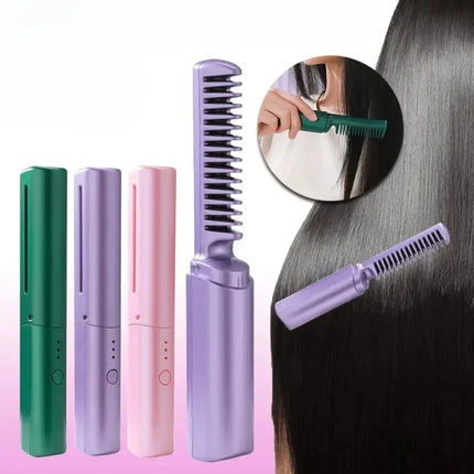 Cordless Hair Straightener with Fast Heating & Travel-Friendly Design | Lightweight and Compact for Effortless Styling