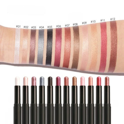 Eyeshadow Stick, Creamy Shimmer Eye Shadow Crayon in 10 Shades, Light Reflecting Color for Quick One Minute Eye Makeup