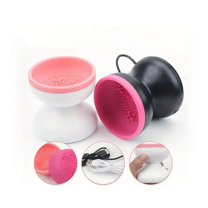 Automatic Makeup Brush Cleaner, Washes Cosmetic Brushes in Minutes and Lifts Leftover Product and Oils