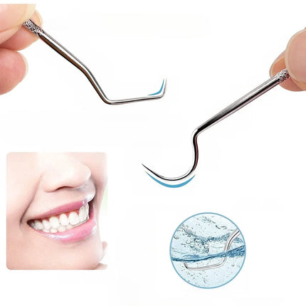 Dental Cleaning Kit, Stainless Steel Tool Set with Keychain Carry, Portable Oral Care Set for Travel