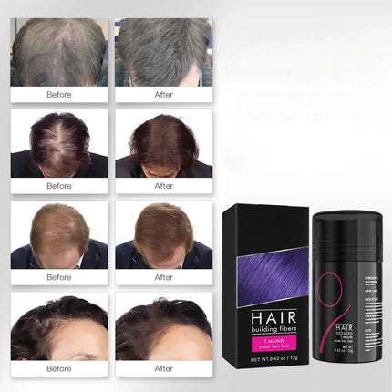 Hair Building Fibres Powder for Thinning Hair, 9 Shades Sweat Resistant Grey Root Touch Up Concealer