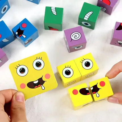 Face Matching Cube Game with Expression Cards for Family Game Night, Fast Paced Speed Matching Game for Kids