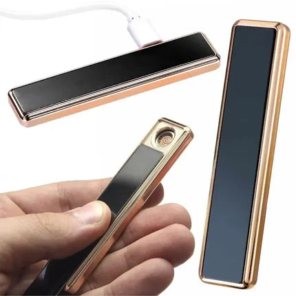 Electric Arc Lighter USB Rechargeable, Windproof Flameless Lighter with Slide to Spark Ignition, No Gas or Lighter Fluid