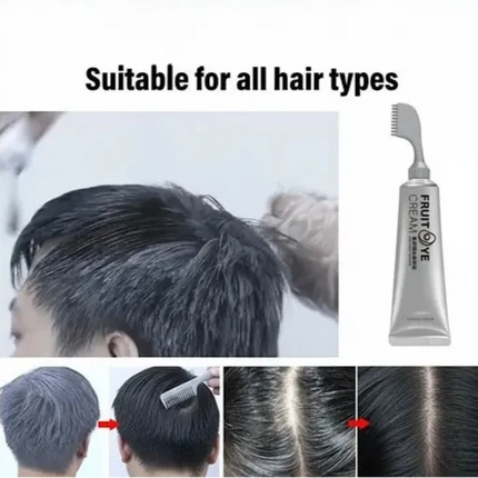 Hair Color Cream with Comb Applicator, Gray Coverage Hair Dye in 3 Shades, for At Home Root Touch Ups