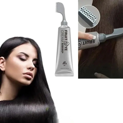 Hair Color Cream with Comb Applicator, Gray Coverage Hair Dye in 3 Shades, for At Home Root Touch Ups