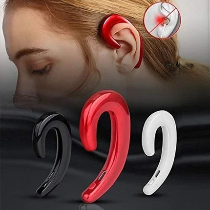 Bone Conduction Bluetooth Headset, Open-Ear Lightweight Headphones with One-Touch Hands-Free Calling, Black or Red