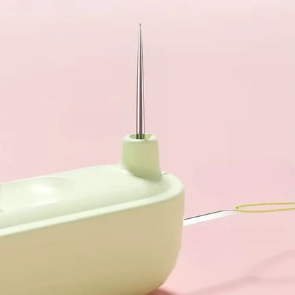 2-in-1 Needle Threader and Seam Ripper Tool, Automatic Thread Pull, Protective Blade Cover, Hand Sewing Aid