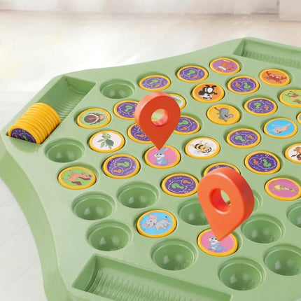 Animal Memory Flip Game with Matching Discs, Screen Free Matching Pairs Game for Kids and Family Game Night