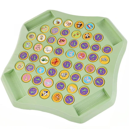 Animal Memory Flip Game with Matching Discs, Screen Free Matching Pairs Game for Kids and Family Game Night