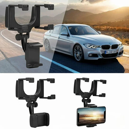 Universal Rearview Mirror Phone Holder with Adjustable Angle | Secure Viewing for Safe Driving