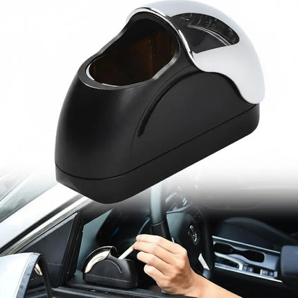 Car Door Ashtray with Windproof Lid, Compact Stick-On Cup with Removable Stainless Steel Insert for Easy Cleaning