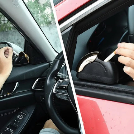 Car Door Ashtray with Windproof Lid, Compact Stick-On Cup with Removable Stainless Steel Insert for Easy Cleaning