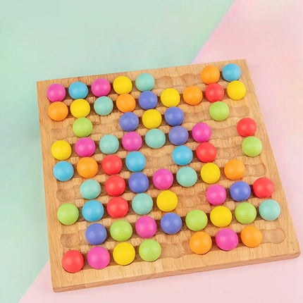 Bead Strategy Board Game with Colorful Beads, Match Three to Score Tabletop Game for Family Game Night, Screen-Free Play