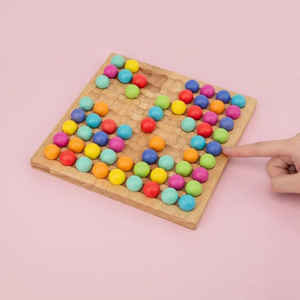 Bead Strategy Board Game with Colorful Beads, Match Three to Score Tabletop Game for Family Game Night, Screen-Free Play