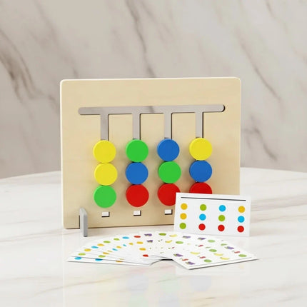 Toddler Pattern Puzzle - Color Matching Slide Board & Cards