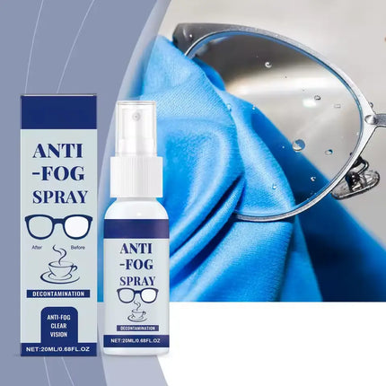 Anti-Fog Spray for Eyeglasses and Helmet Visors, Long-Lasting Lens Coating for Clear Vision in Daily Wear