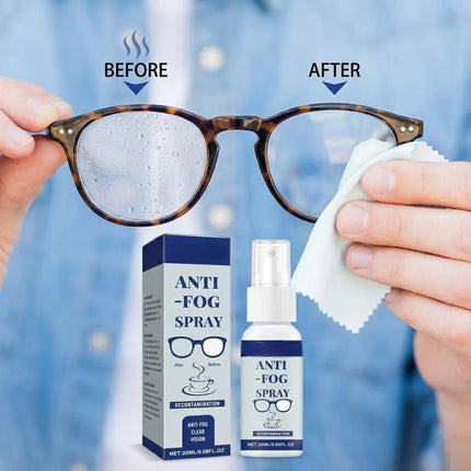 Anti-Fog Spray for Eyeglasses and Helmet Visors, Long-Lasting Lens Coating for Clear Vision in Daily Wear