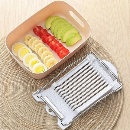 Wire Food Slicer for Boiled Eggs, Luncheon Meat and Avocado, Uniform Even Slices, Handheld Kitchen Egg Slicer Cutter