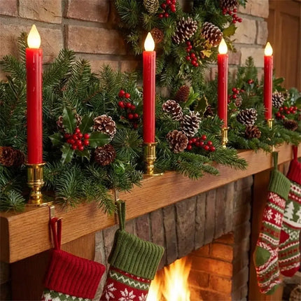 Flameless LED Taper Candles, Realistic Flickering Candlesticks for Dining Table, Mantel and Bedside Decor