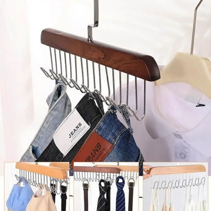 8 in 1 Wardrobe Hanger, Vertical Space Saving Closet Organizer Hook for Clothes, Belts and Ties, 2 Colors