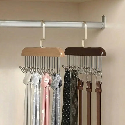 8 in 1 Wardrobe Hanger, Vertical Space Saving Closet Organizer Hook for Clothes, Belts and Ties, 2 Colors