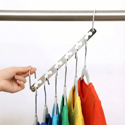 Space Saving Cascading Hangers with Stainless Steel Finish, Vertical Closet Organizer Fits 3 Times More Clothes on One Rail