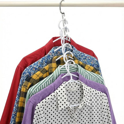 Space Saving Cascading Hangers with Stainless Steel Finish, Vertical Closet Organizer Fits 3 Times More Clothes on One Rail
