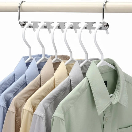 Space Saving Cascading Hangers with Stainless Steel Finish, Vertical Closet Organizer Fits 3 Times More Clothes on One Rail