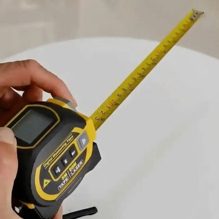 Laser Digital Measuring Tape with 3 Modes, 130 Ft Laser Distance Meter, Backlit LCD Screen and Cross Line Guide