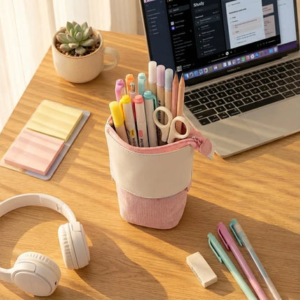 Pop-Up Desk Organizer with Adjustable Compartments | Compact Storage for Easy Access