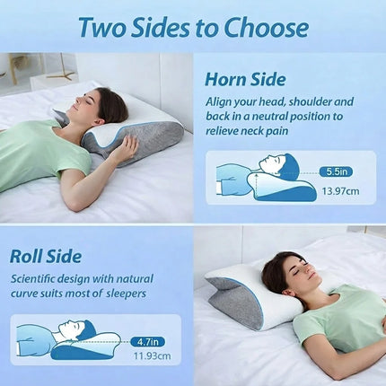 Orthopedic Cervical Neck Support Pillow with Memory Foam | Ergonomic Design for Pain Relief and Comfort