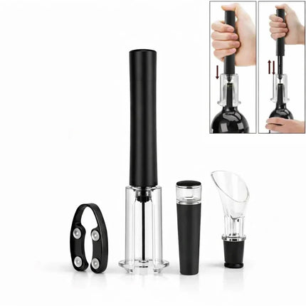Wine Bottle Opener Set, Air Pump Needle Cork Remover with Foil Cutter, Aerator Pourer and Vacuum Seal, for Easy Cork Removal