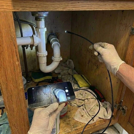 Endoscope Inspection Camera with Flexible Cable and Built In Dimmable LED Light for Drains, Walls and Vents