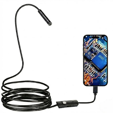 Endoscope Inspection Camera with Flexible Cable and Built In Dimmable LED Light for Drains, Walls and Vents