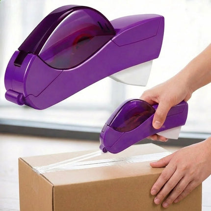 Handheld Automatic Tape Dispenser with Trigger Cut and Guide Rail, One Hand Packing and Gift Wrap Tool, Pink or Purple